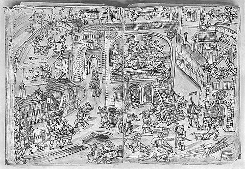 Bild des Monats April Plünderung des Klosters Weißenau durch die Bauern im Bauernkrieg, 1525.