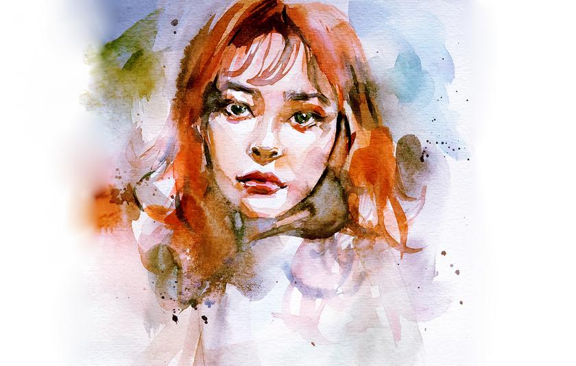 Bild Aquarell Selbstportait